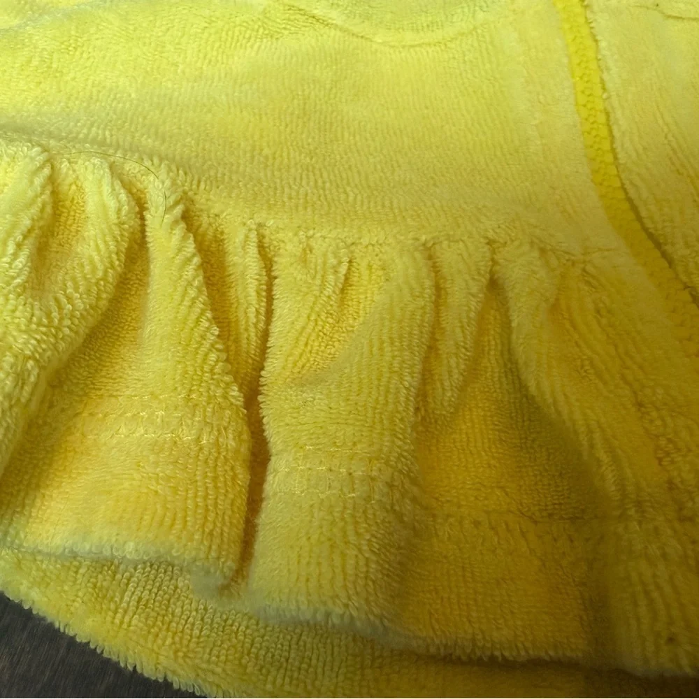 Designer From Denny’s! Circo Bright Yellow & White Hooded Zip-Up Terry Tunic